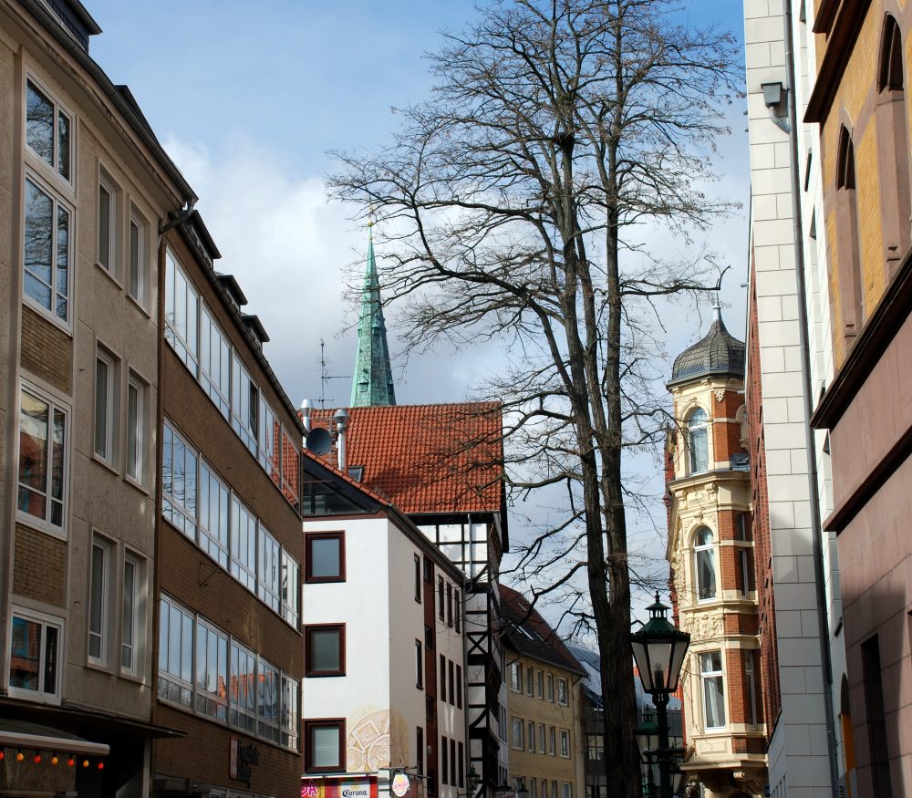 In welche Richtung kann man welche Kirche erblicken?